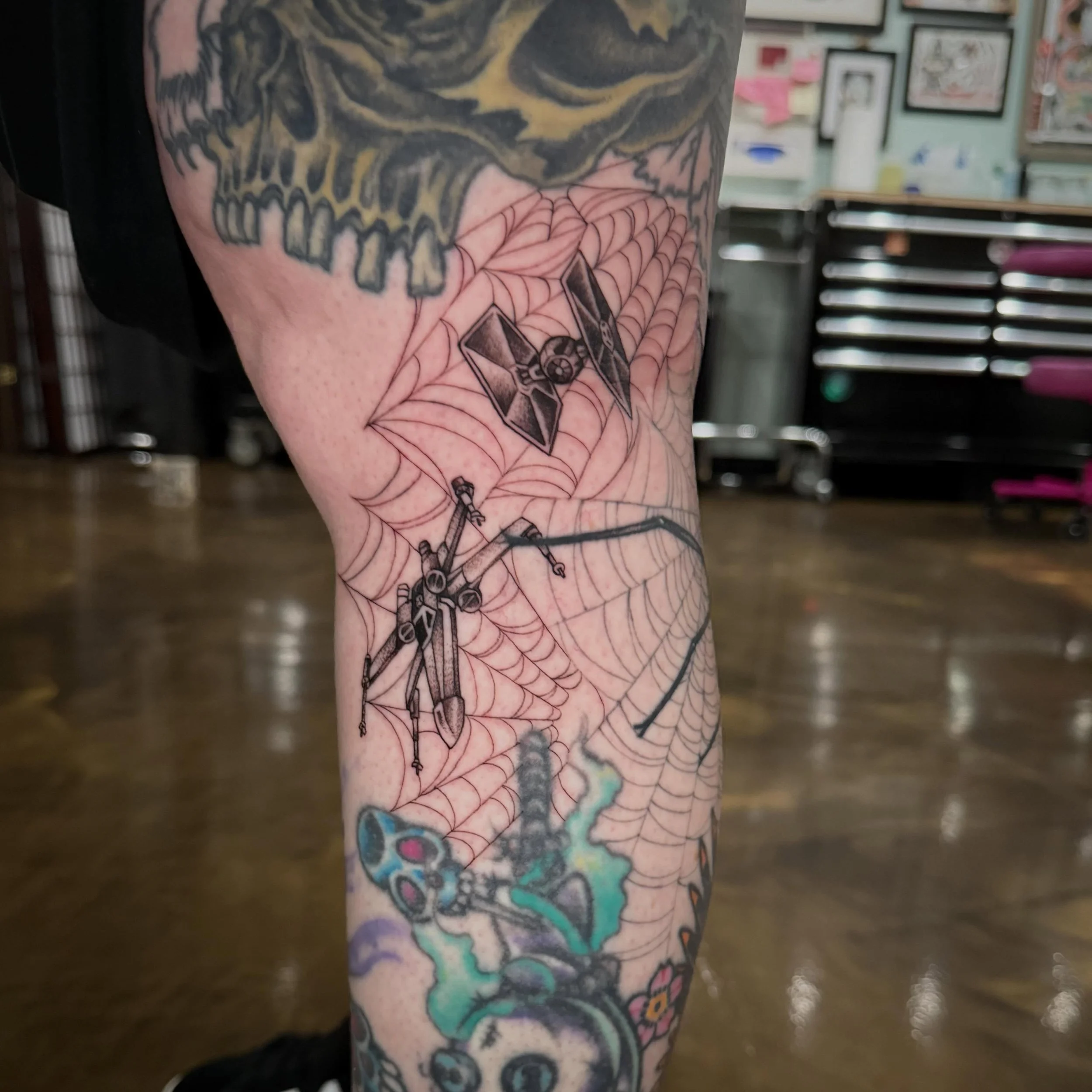 It&rsquo;s a trap!? 🐙 Super fun addition to an older piece tattooed by Jose! @josecordova