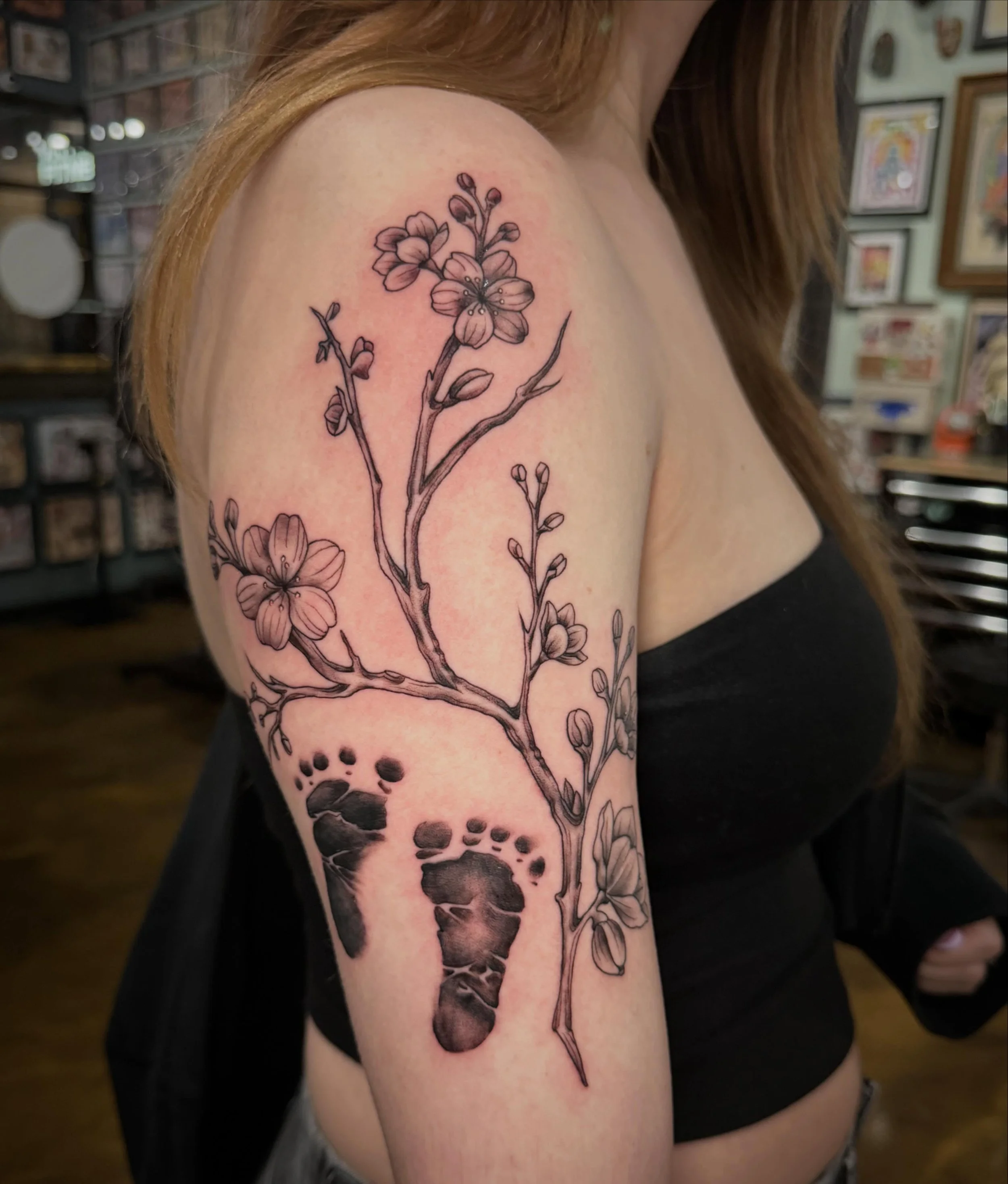 Celebration of life cherry blossoms tattooed by Jose! 🌺 @josecordova
