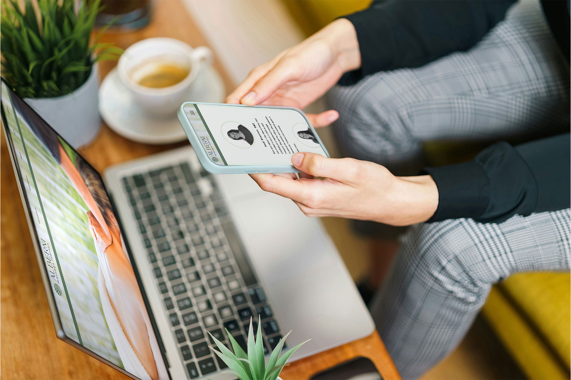 alberni massage therapy website mockup on devices