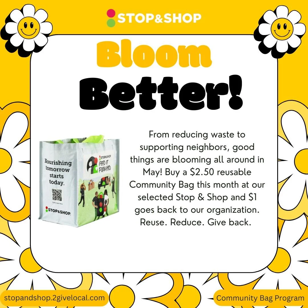Falmouth Service Center  will receive $1 for every $2.50 reusable Stop &amp; Shop Community Bag sold during all of May at: 

39 Nathan Ellis Highway, Mashpee MA