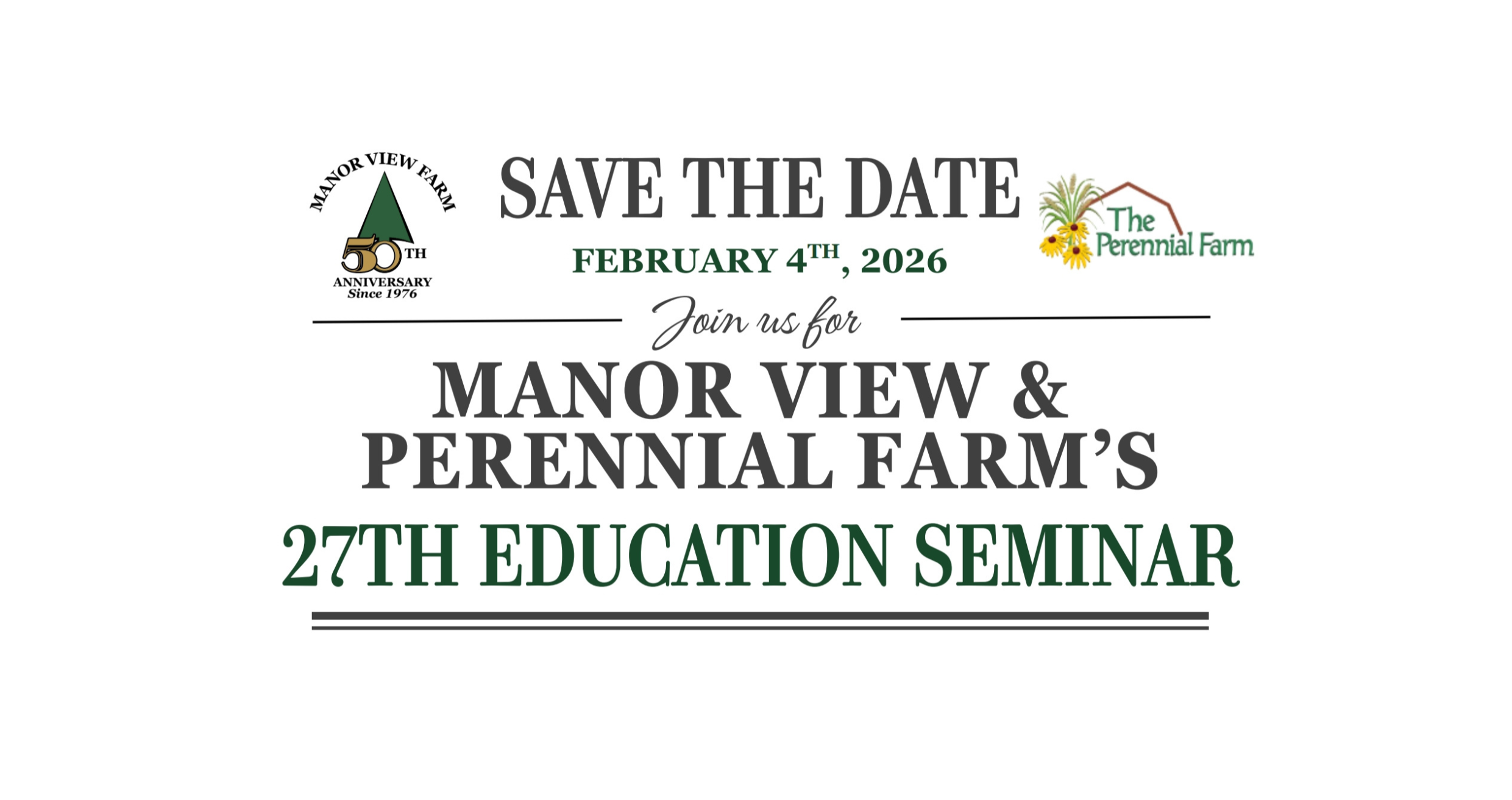 Manor View & Perennial Farm's 27th Education Seminar