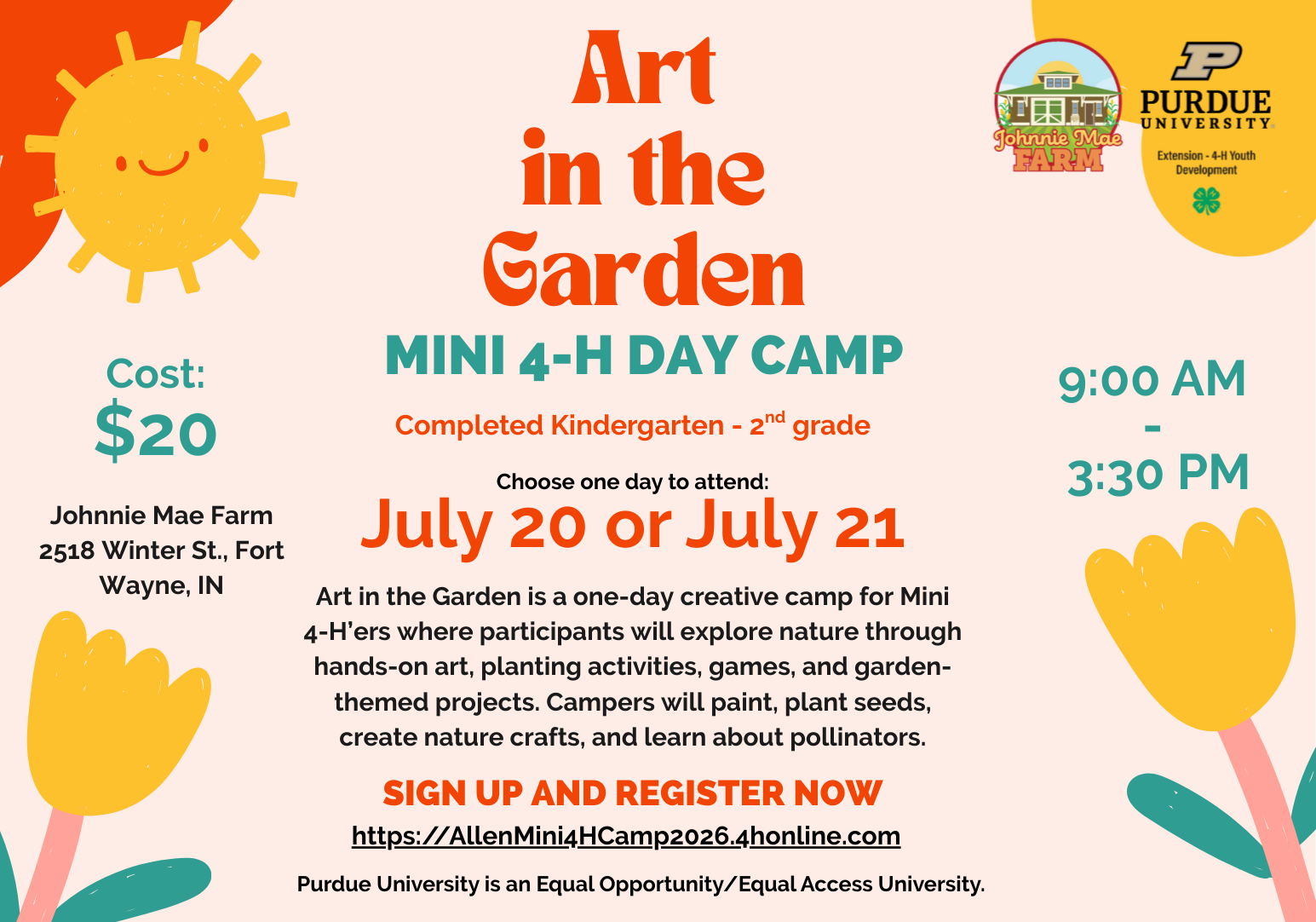 Art in the Garden: Mini 4-H Day Camp