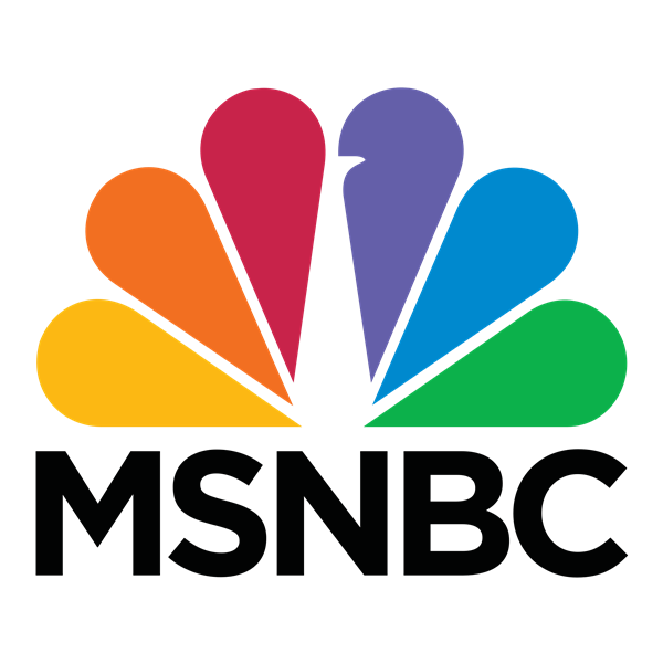 The MSNBC logo with a peacock displaying multicolored feathers and the text 'MSNBC' below.