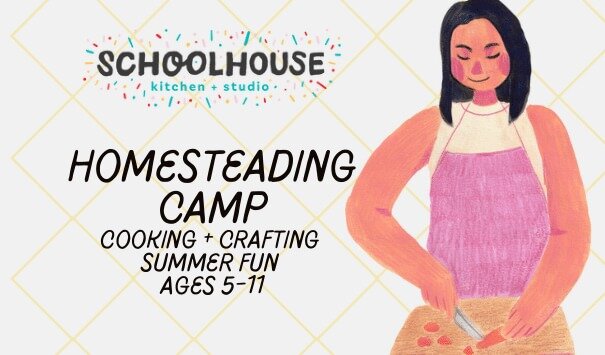 📢WICKER PARK 
Homesteading Camp is coming to you! 

Kids will love learning, playing, growing, crafting, baking and cooking at our Schoolhouse Summer Camp. For children ages 5-11. 

Each day is unique and every week we try new recipes and projects! 