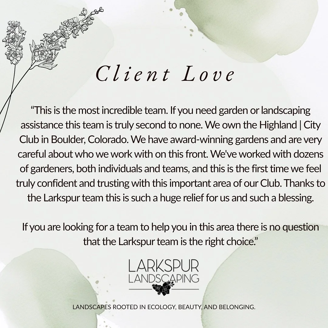 We&rsquo;re honored to be trusted by visionaries like the Highland | City Club, who understand that gardens aren&rsquo;t just green space.

They&rsquo;re cultural space.

Larkspur exists for clients who want to do more than maintain their land, they 