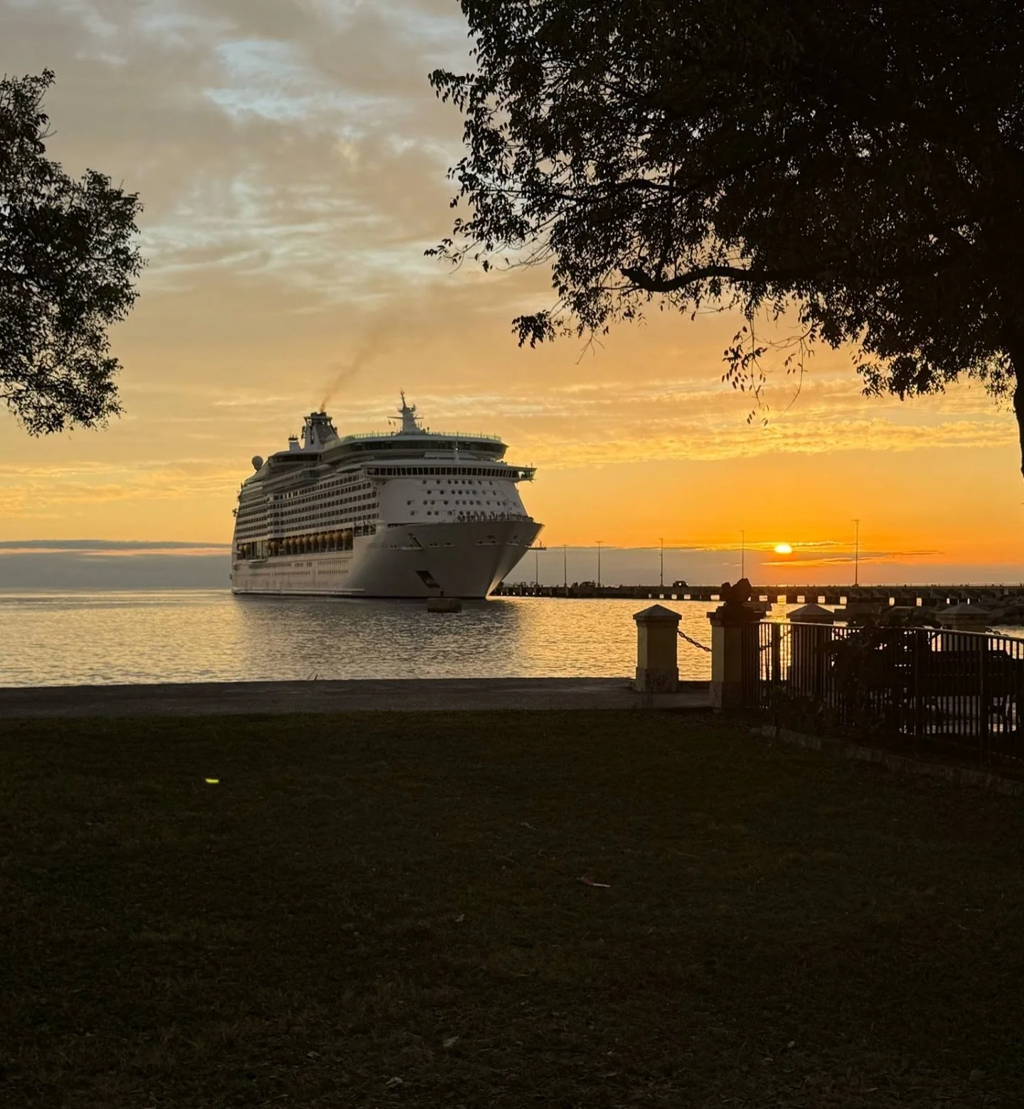 Cruise ship at sunset. #stx #saint epic #usvi #travel #sunset #caribbeanlife