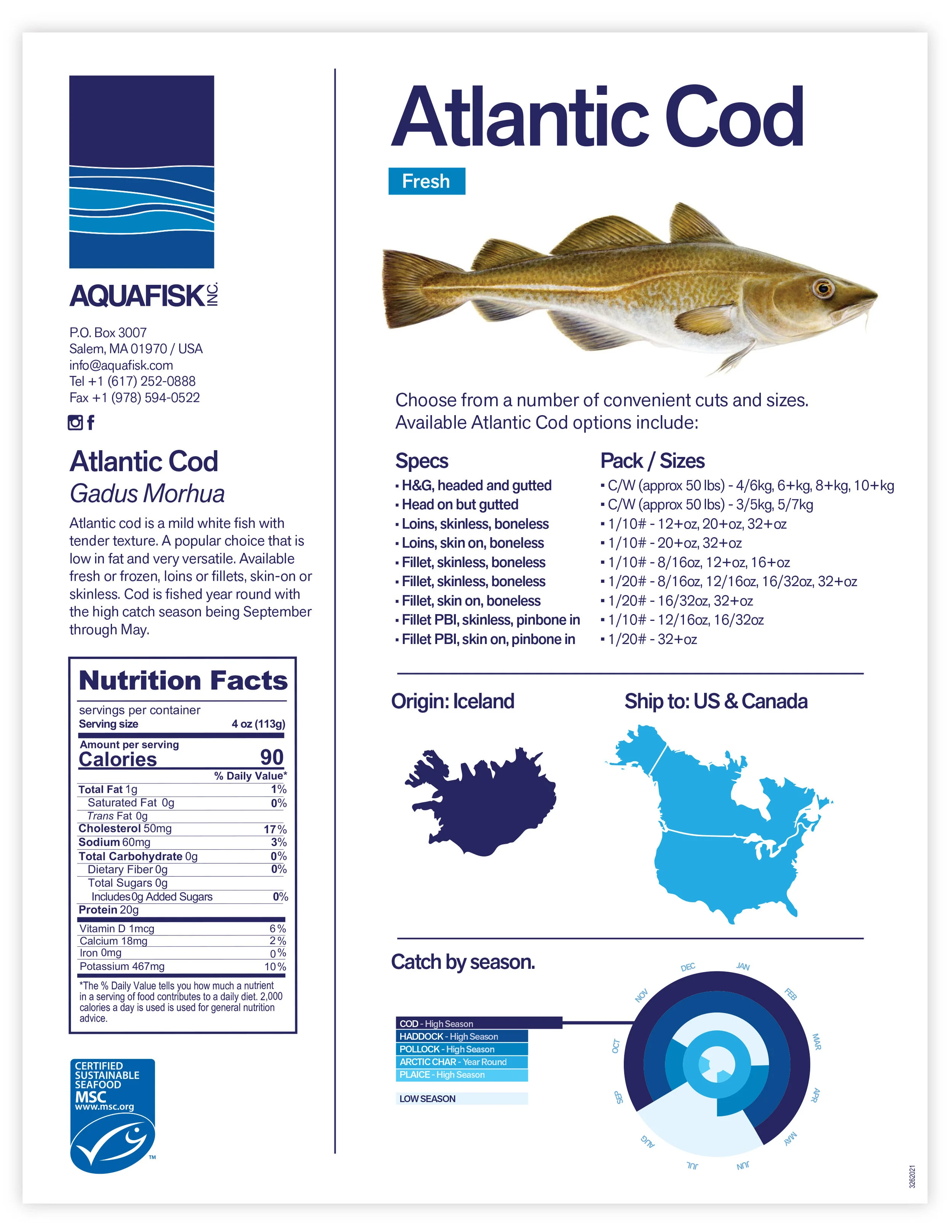 Product info sheet with custom graphics