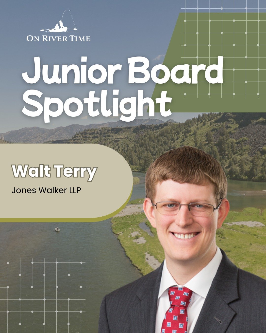 It's time for another On River Time Junior Board spotlight! 🌟
Get to know one of our new members: Walt Terry! 

&quot;I joined the On River Time Junior Board because I wanted to be involved with an organization that was doing meaningful work, with a