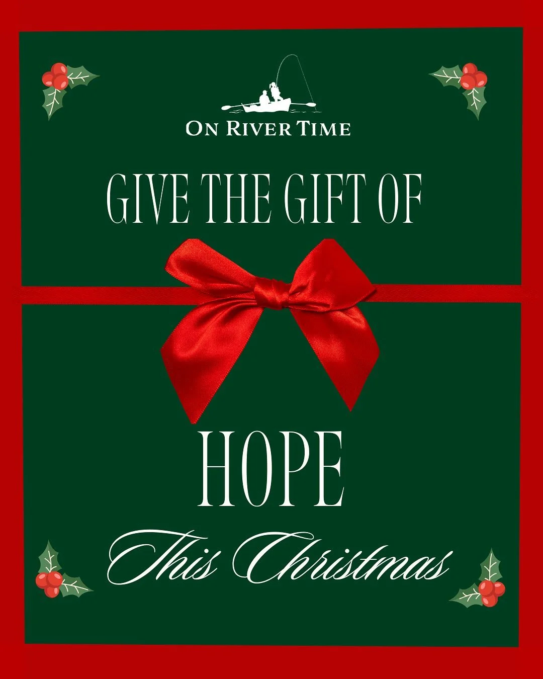 🎄Give the gift that lasts far beyond the season.. The Gift of HOPE. 
When you support On River Time, you&rsquo;re investing in a child&rsquo;s future, helping them rise above circumstances no young person should ever face. Your donation helps childr