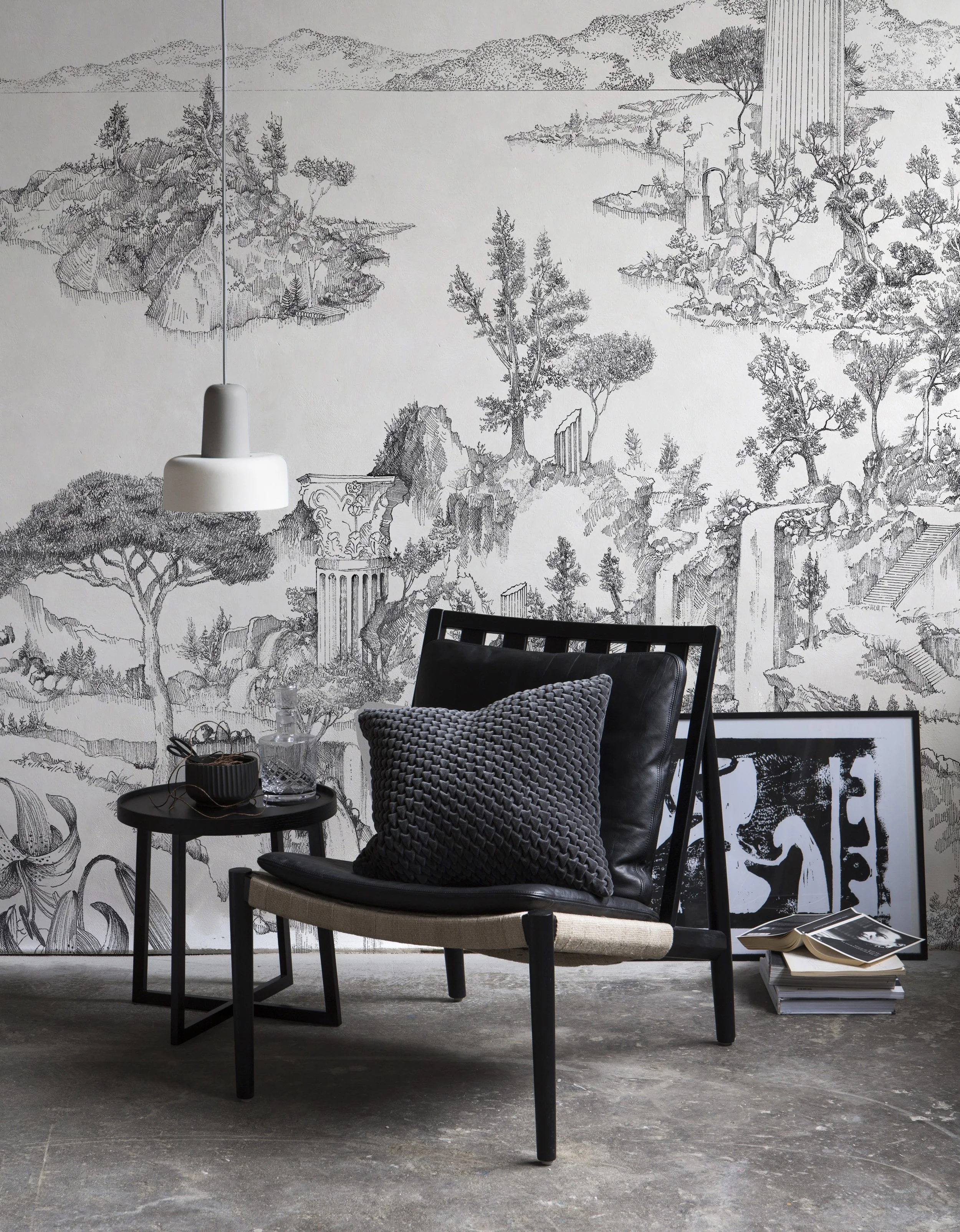 Octave Marsal x Isidore Leroy - Création originale papier peint haut de gamme "Citée Rêvée"