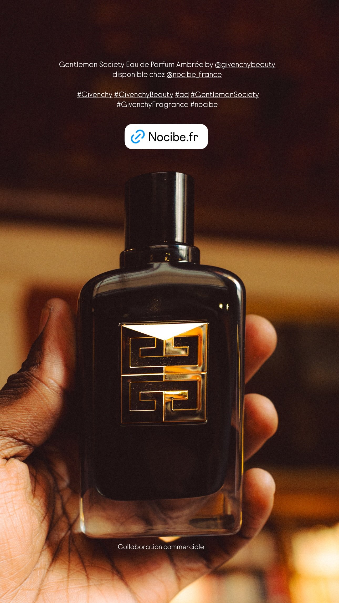 Givenchy parfums — Lancement Influence du parfum "Gentleman Society eau de parfum ambrée"