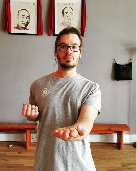 Sifu Ely Matson of the Denver Kung Fu school demonstrating Tan Sao