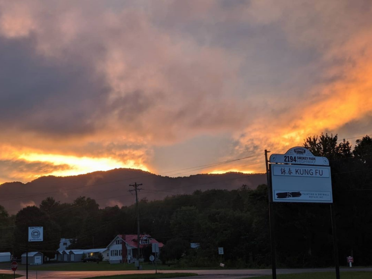 Sunset at Kung Fu Asheville, NC