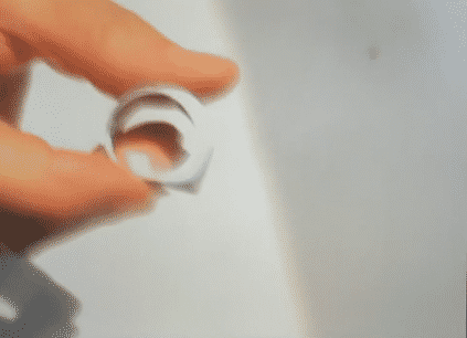 Bogumiła wears Solar Ring 02, size 56, with a hypoallergenic Rhodium — Sterling Silver finish.