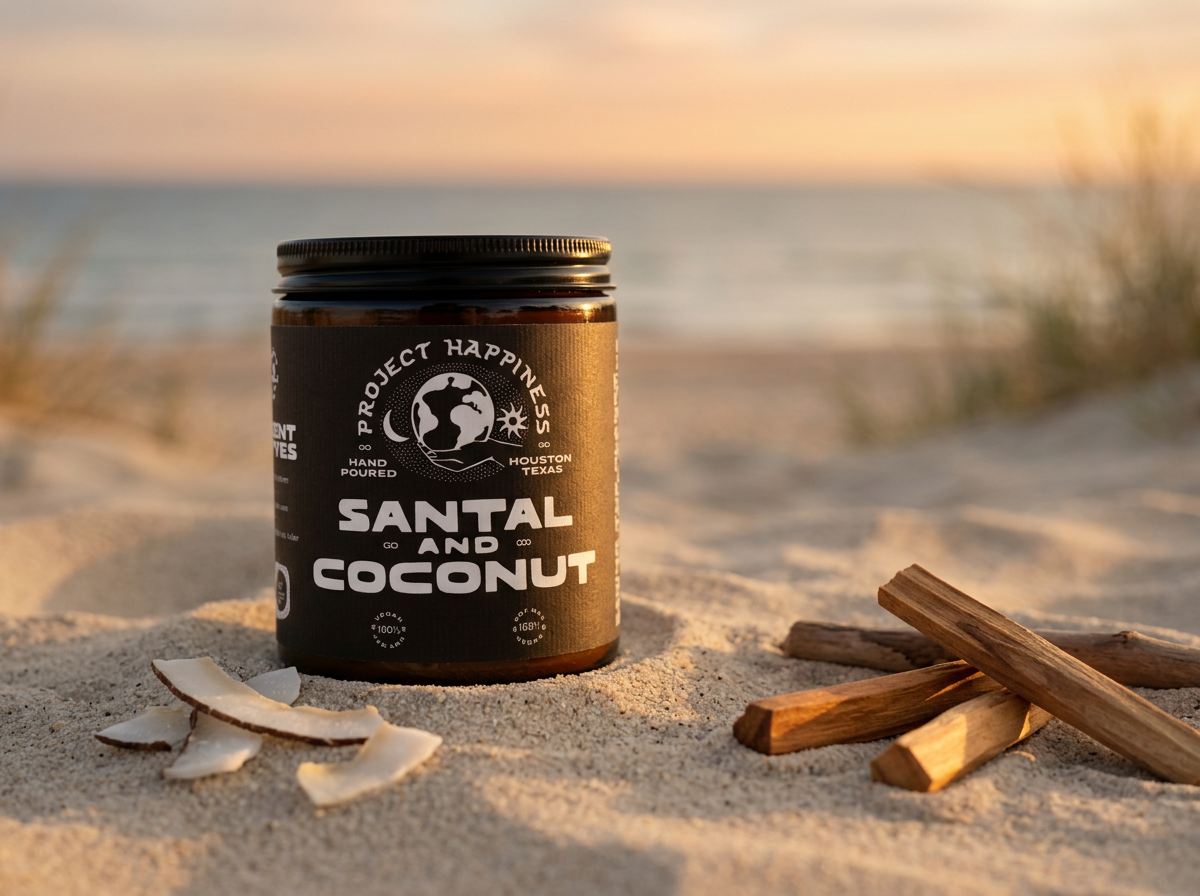 Santal and Coconut Soy Candle - 8oz | Summer Scent