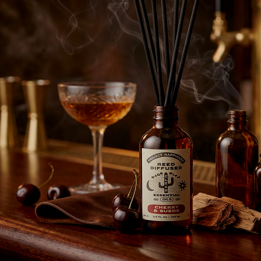 Cherry and Suede Reed Diffuser - 3.5oz | Fall Aroma