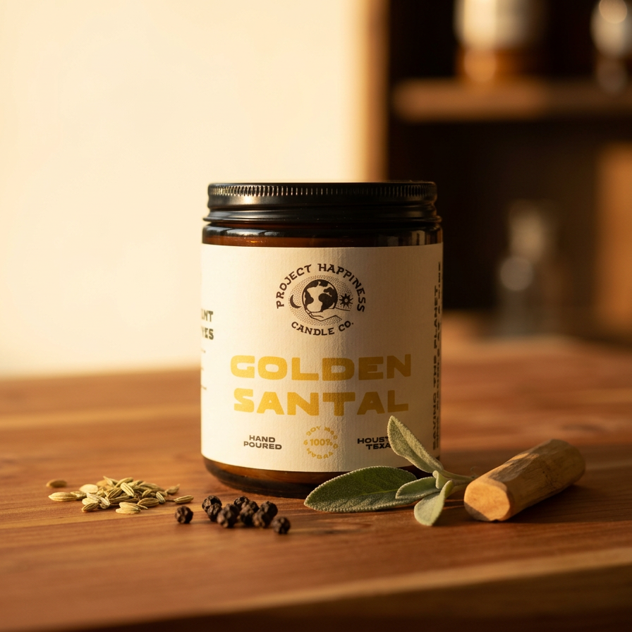 Golden Santal Soy Candle - 8oz | Summer Scent