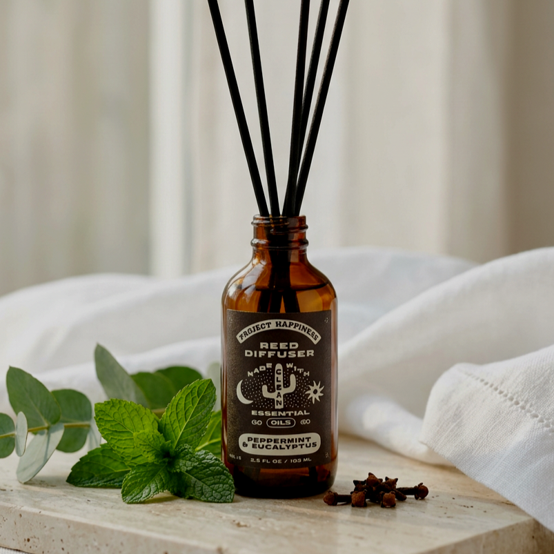 Peppermint and Eucalyptus Reed Diffuser - 3.5oz | Holiday Aroma