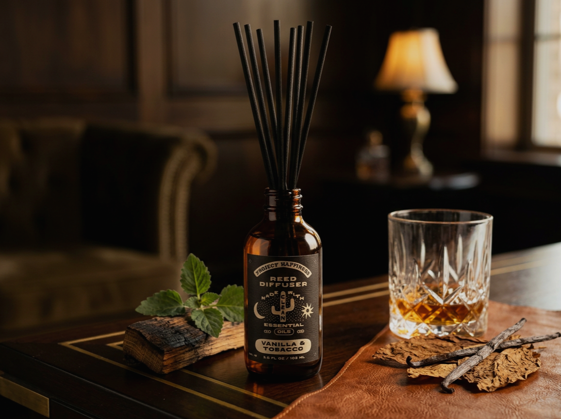 Vanilla and Tobacco Reed Diffuser - 3.5oz | Fall Aroma