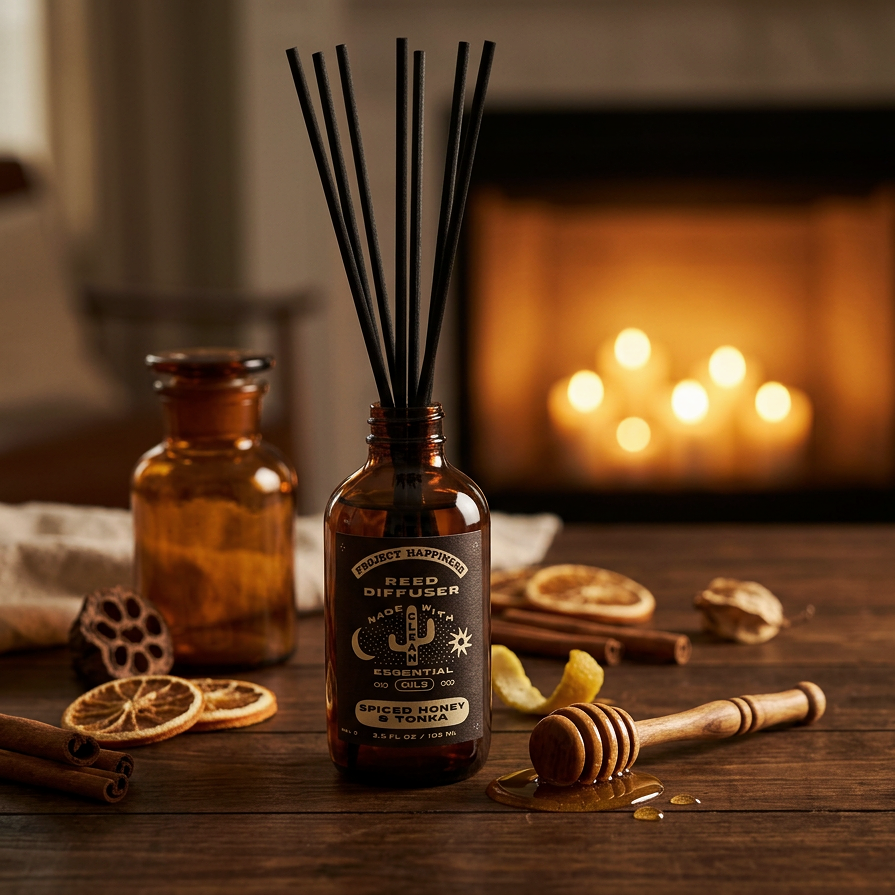 Spiced Honey and Tonka Reed Diffuser - 3.5oz | Fall Aroma