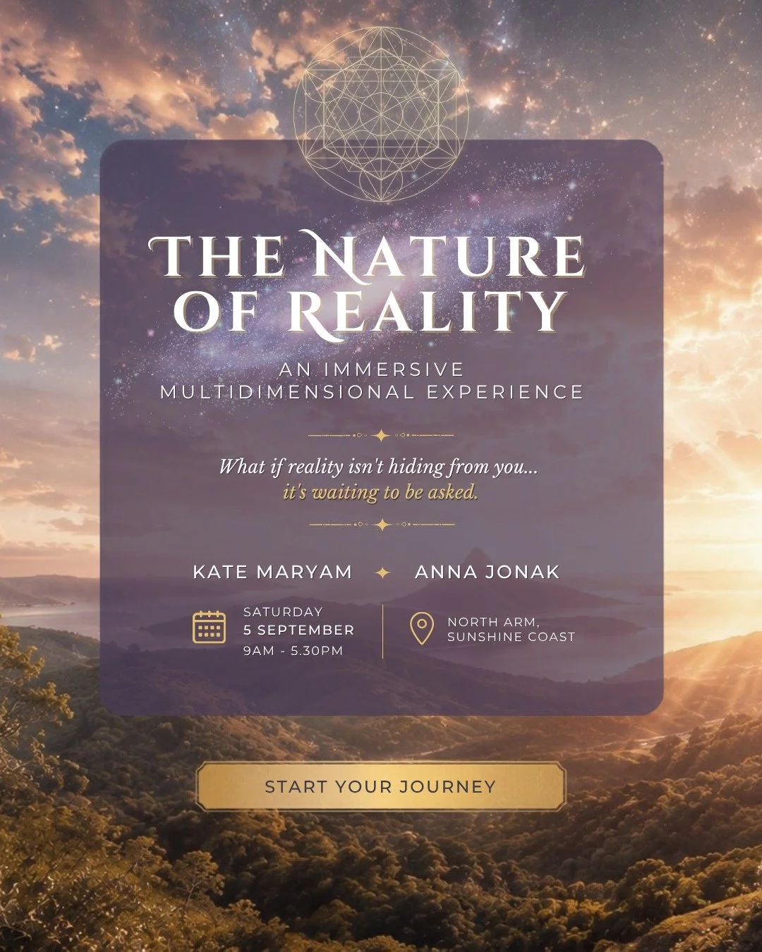 A one day journey.

🌀 Consciousness &mdash; is it made by the brain, or received through it?

🧠 DMT &mdash; the psychedelic your own body produces. Is it the key to reality itself?

✨ NDEs &mdash; what happens to awareness when the brain goes quiet