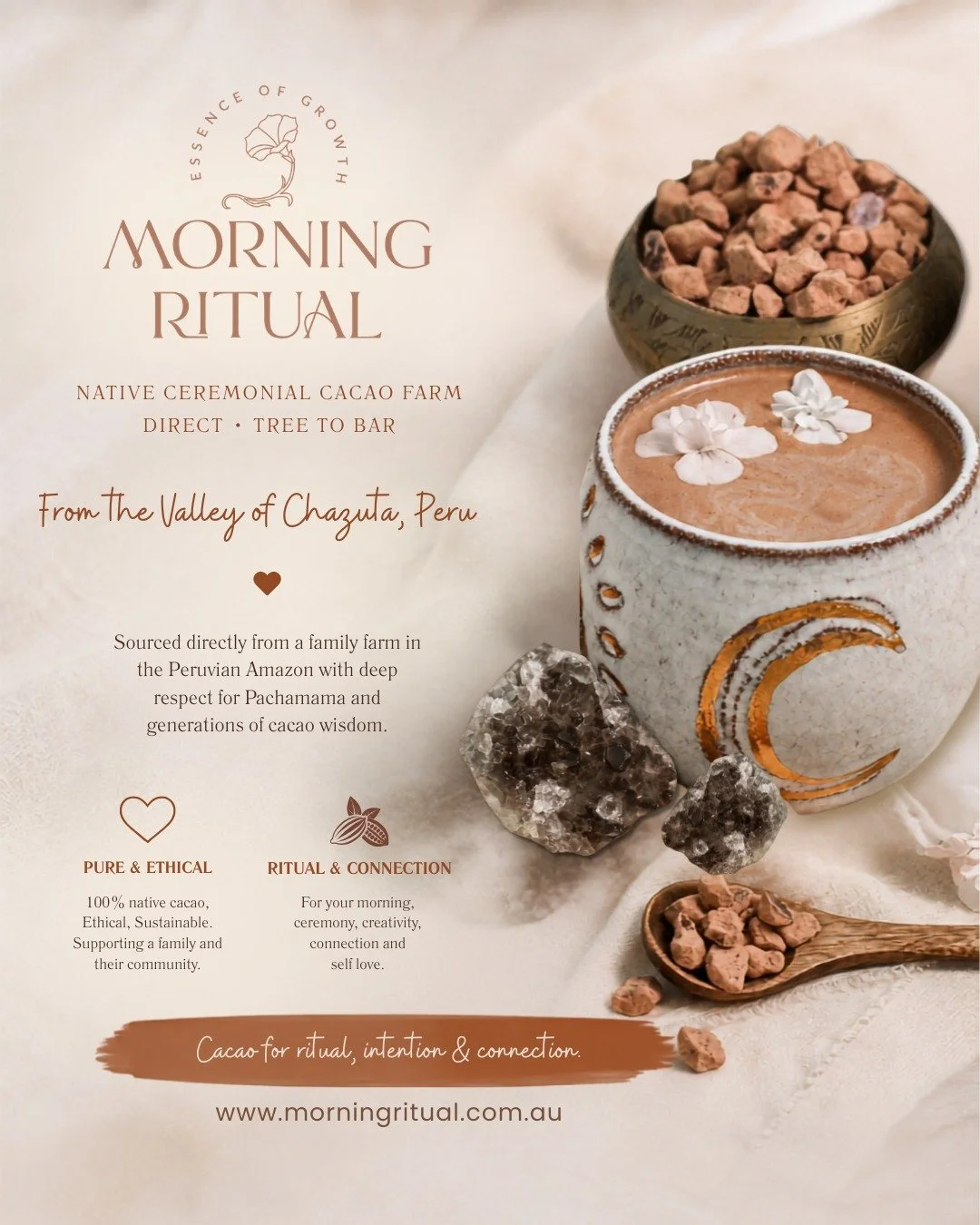 Did you know that I'm also the owner &amp; sole operator of Morning Ritual Cacao 🤎

The incredible medicine of Cacao has been a deep love of mine for many years! I have such a strong connection to Peru, having returned from my latest trip where I vi