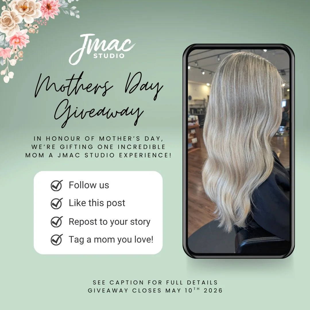 Mother&rsquo;s Day Giveaway 🌸

In honour of Mother&rsquo;s Day, we&rsquo;re gifting one incredible mom a JMAC Studio experience.

What you&rsquo;ll win:
&bull; Blowout
&bull; In-salon K18 treatment 
&bull; $50 product credit

How to enter:
&bull; Fo
