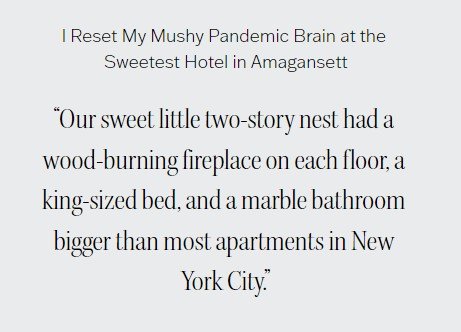 I Reset My Mushy Pandemic Brain at the Sweetest Hotel in Amagansett | Cosmopolitan