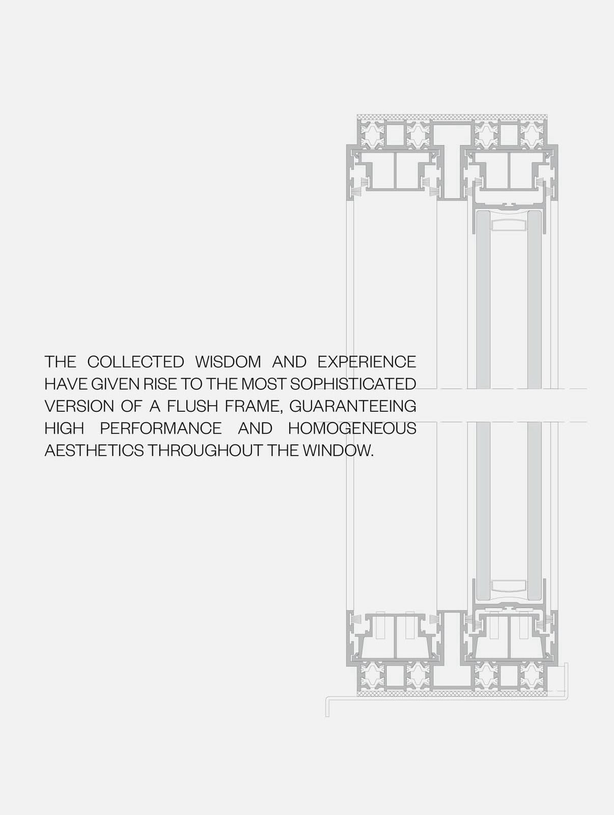 OTIIMA PLUS.
The evolution of the classical minimal frame systems.

Designed with extensive knowledge and experience, it is the most sophisticated version of a flush frame, delivering high performance and a uniform aesthetic across the window and pro