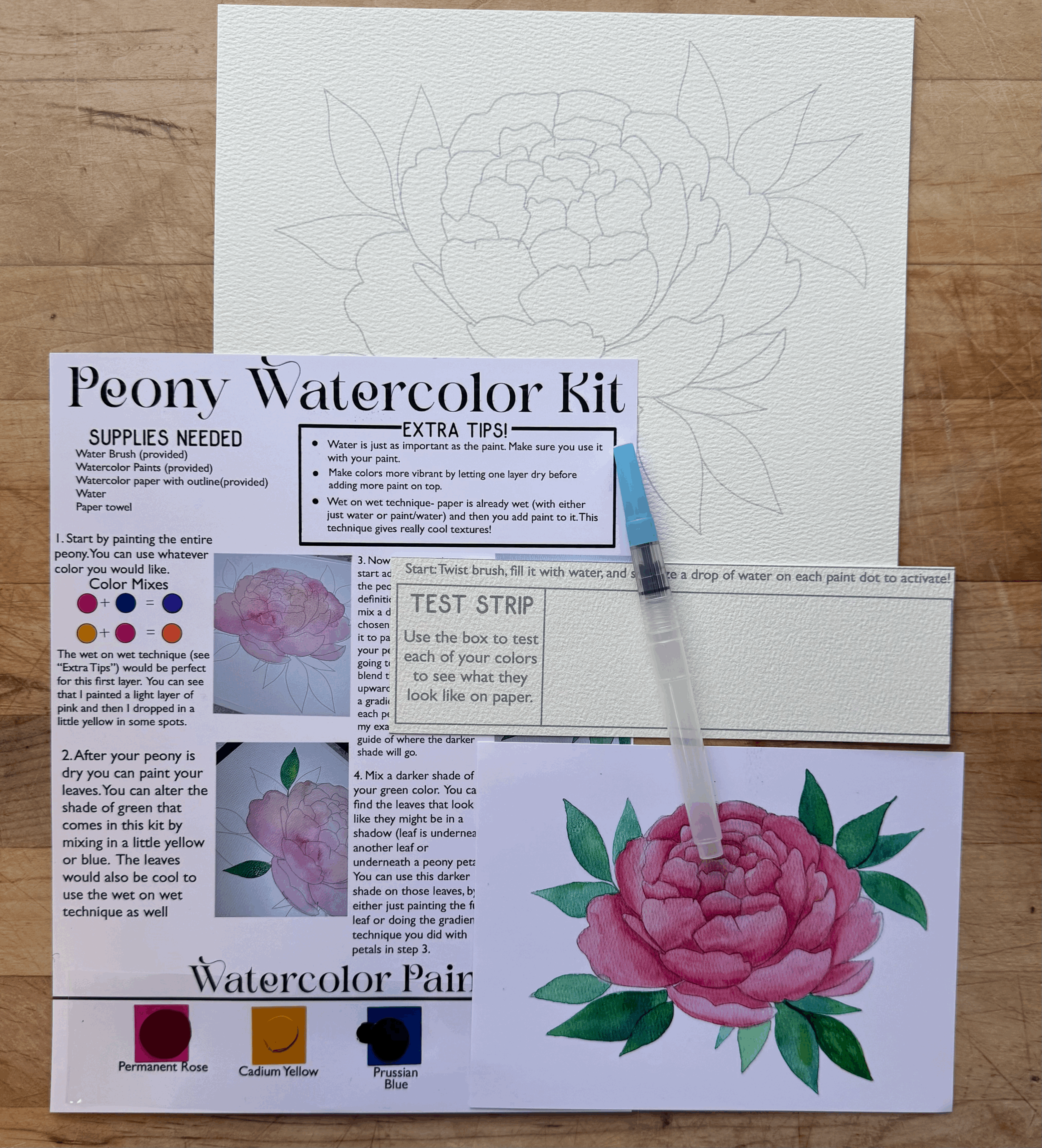Peony Watercolor Kit