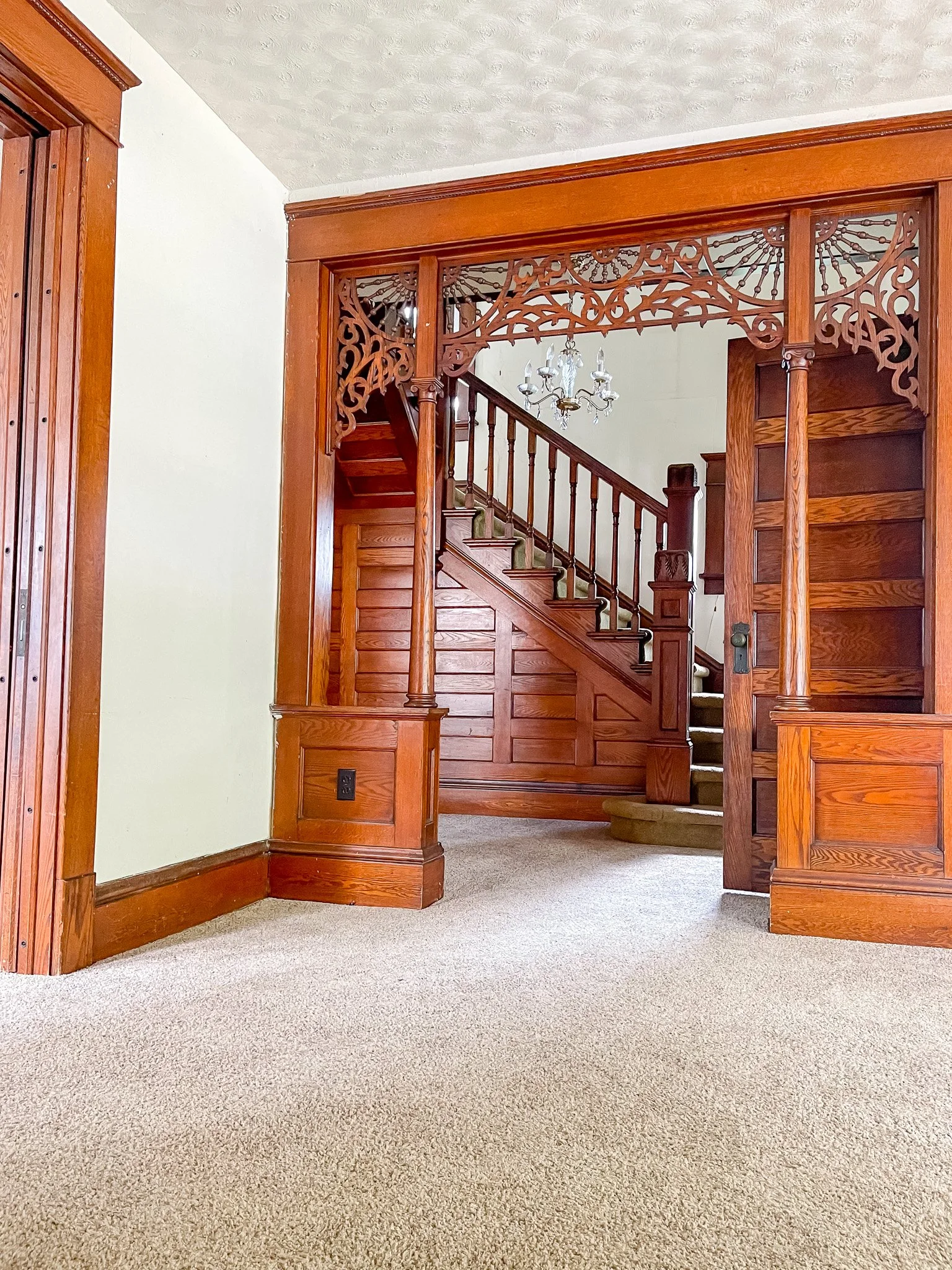 Across from the stairs is our amazing living room.