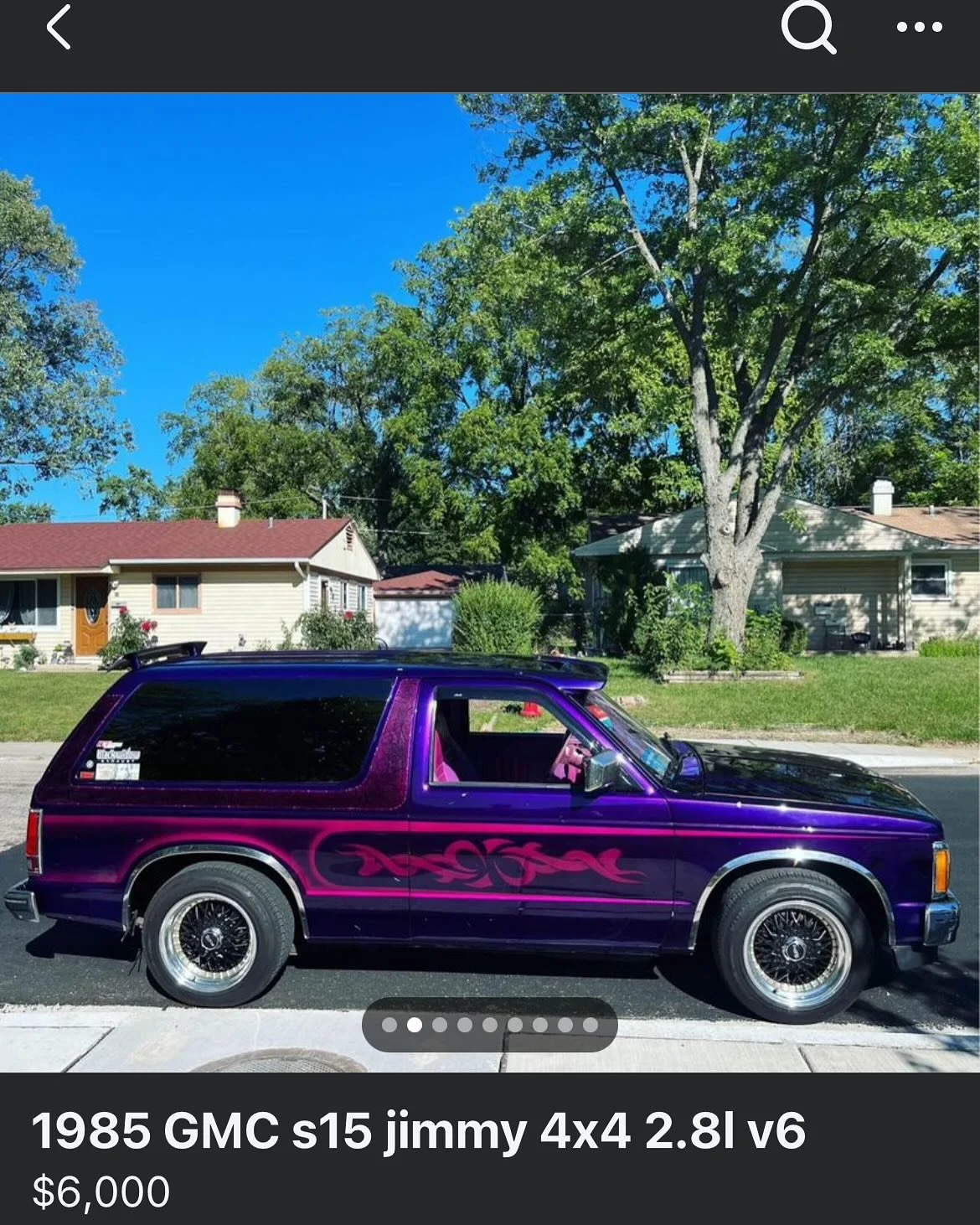 #marketplacemonday Super custom Jimmy we found. 6000$ is not a bad price at all for this ride! Not a super huge fan of the colors but everything definitely matches. What would be the first thing you guys would do if you bought this ?

#S10LIFE
______