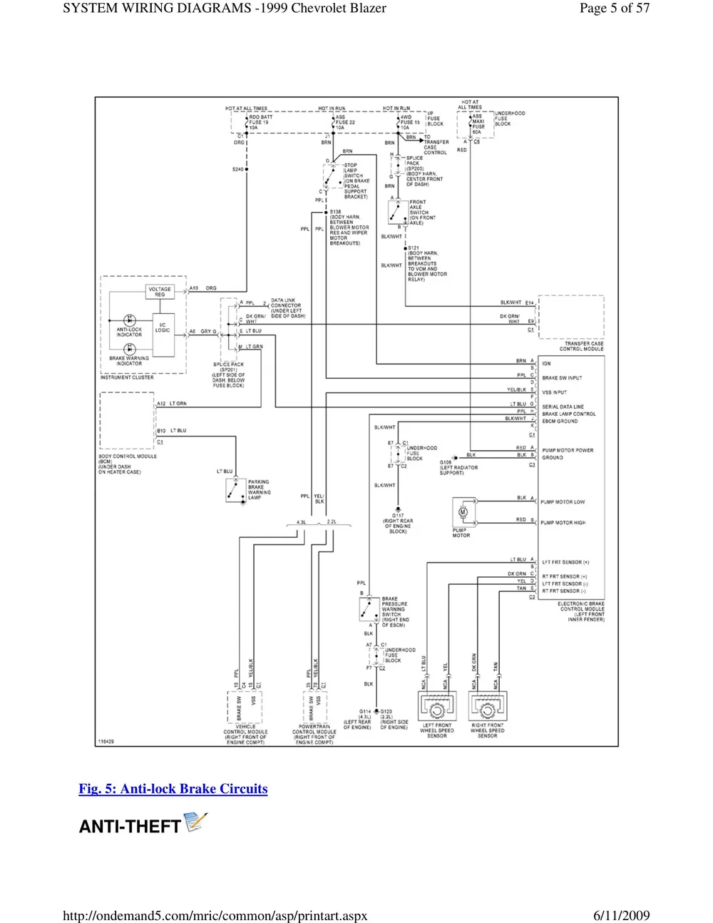 1999 Chevrolet S10 Blazer Wiring Diagram — S10LIFE