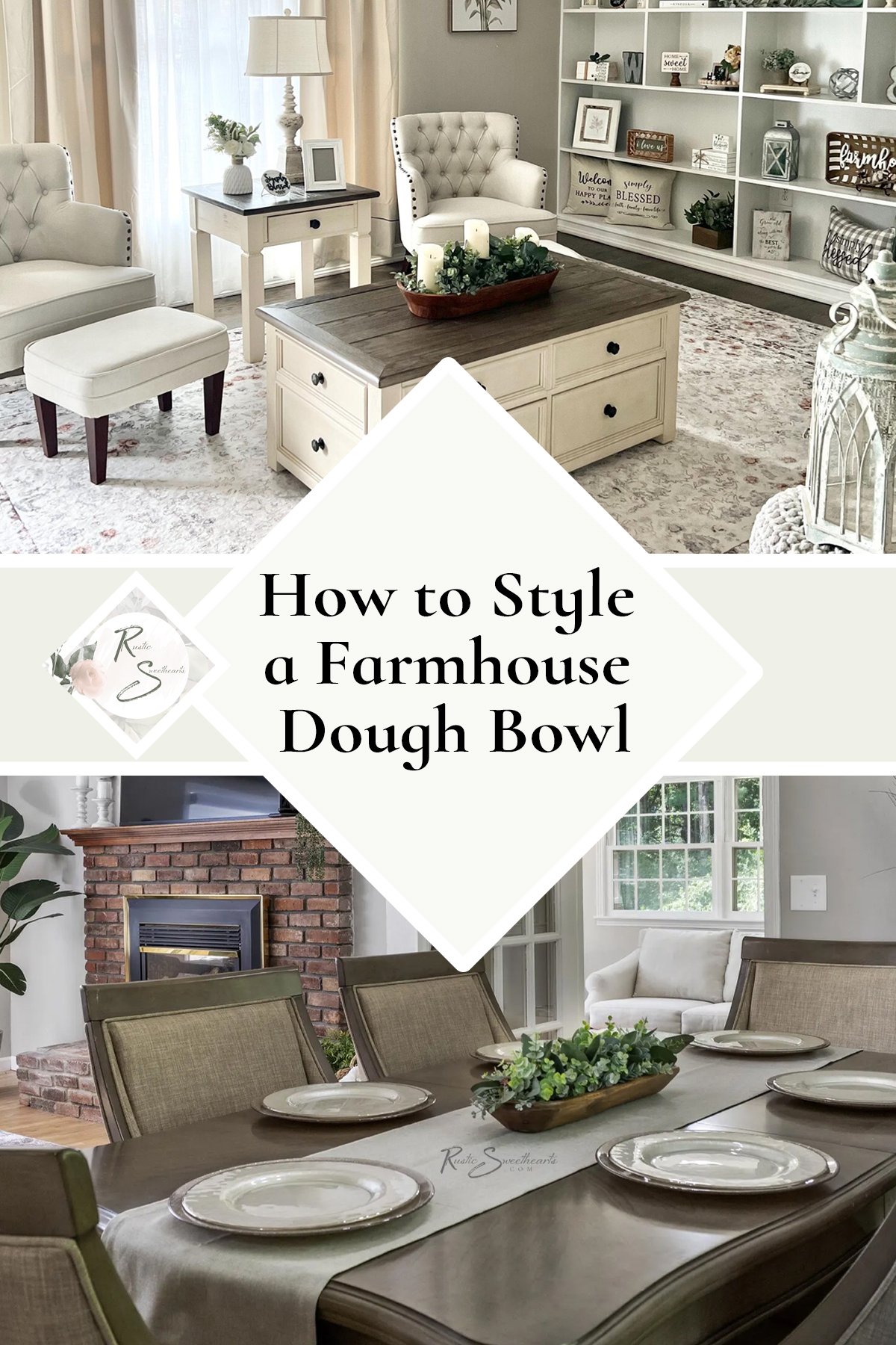 How to Style a Farmhouse Dough Bowl Centerpiece