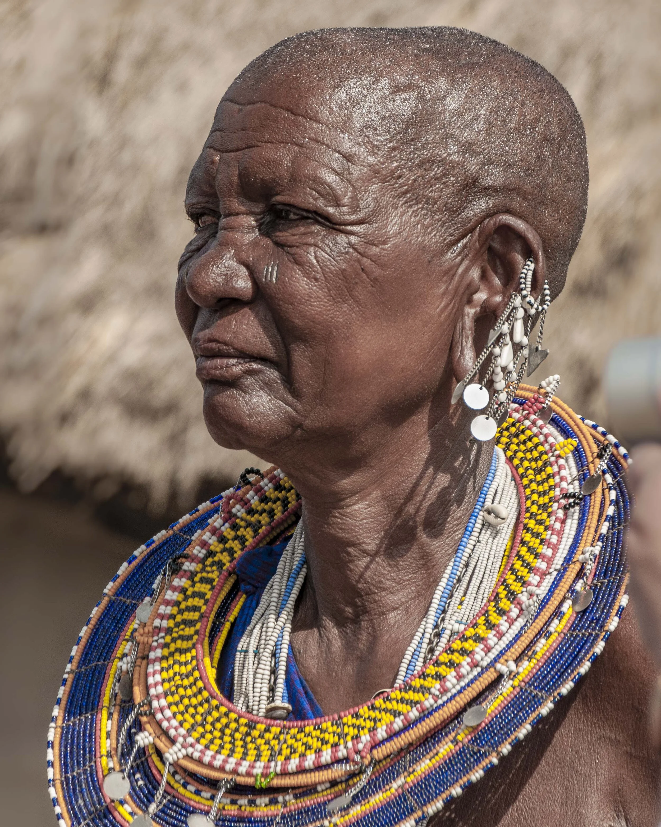 Maasai Elder with Bead Necklaces, Tanzania
