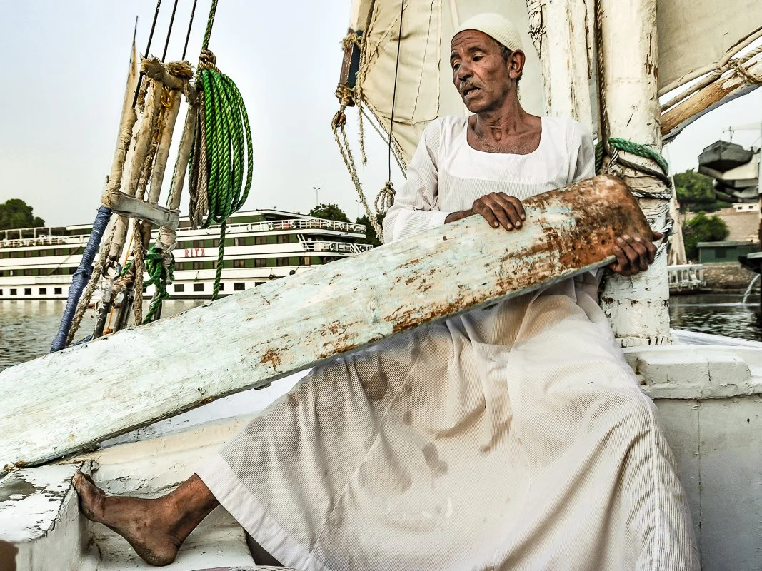 Felucca Boatman on the Nile, Luxor, Egypt