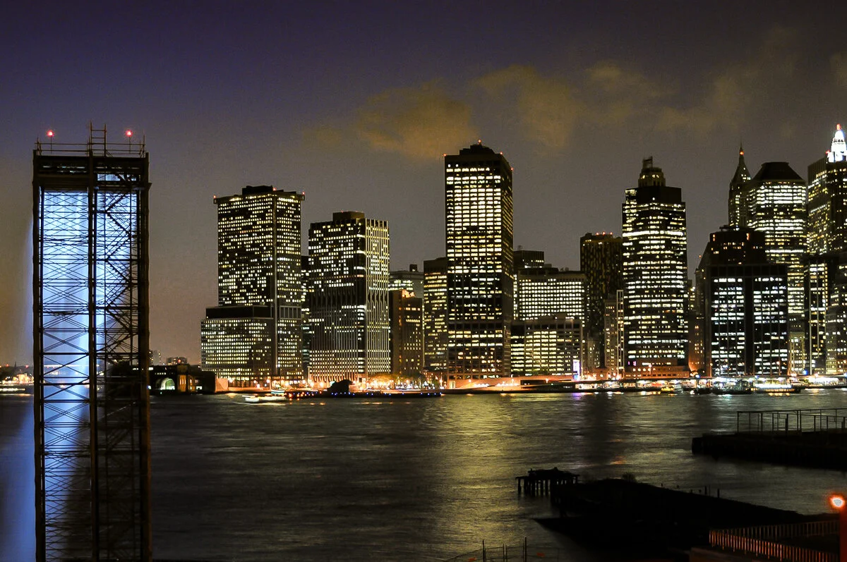 New York Harbor with Eliasson Waterfall