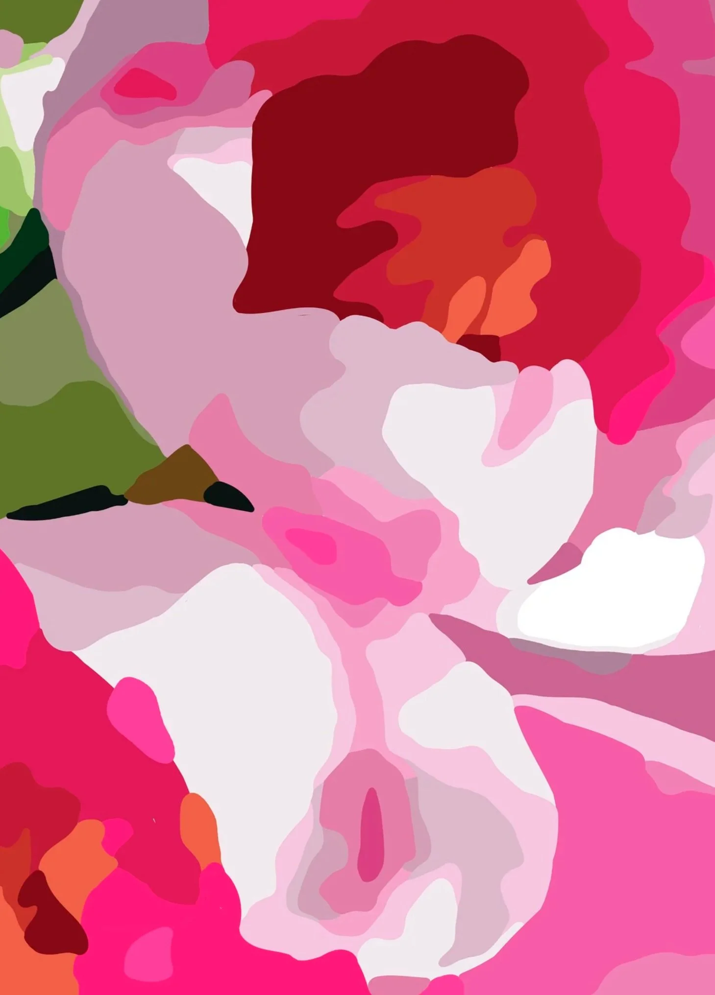 Abstract floral pattern created from a magnified flower — original print design by Kaisa Valtakari