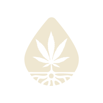 Gota con una hoja de marihuana en su interior