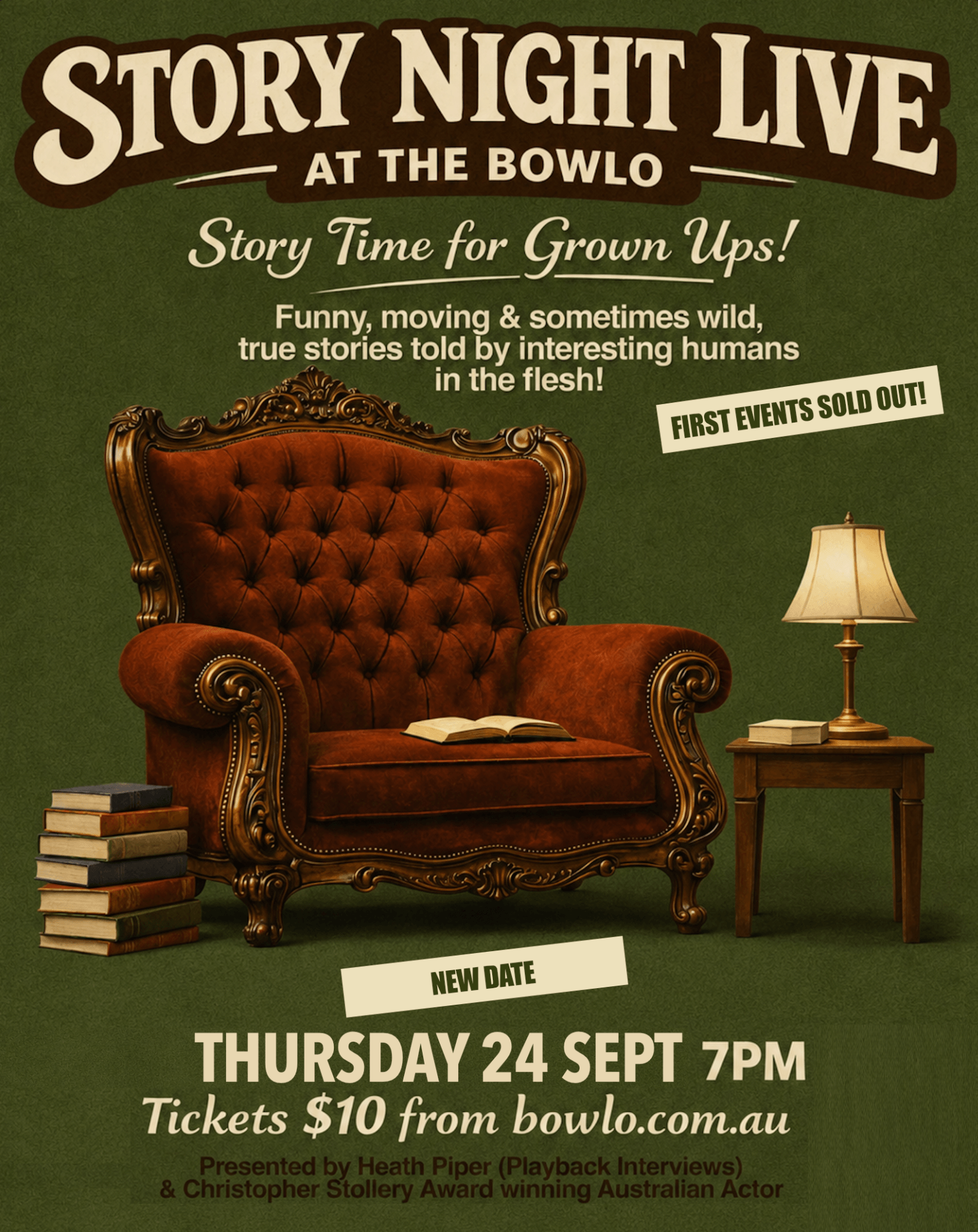 Story Night Live 3 - New Date - Thursday 24th September 2026 wombarra bowlo - Event - book tickets click here