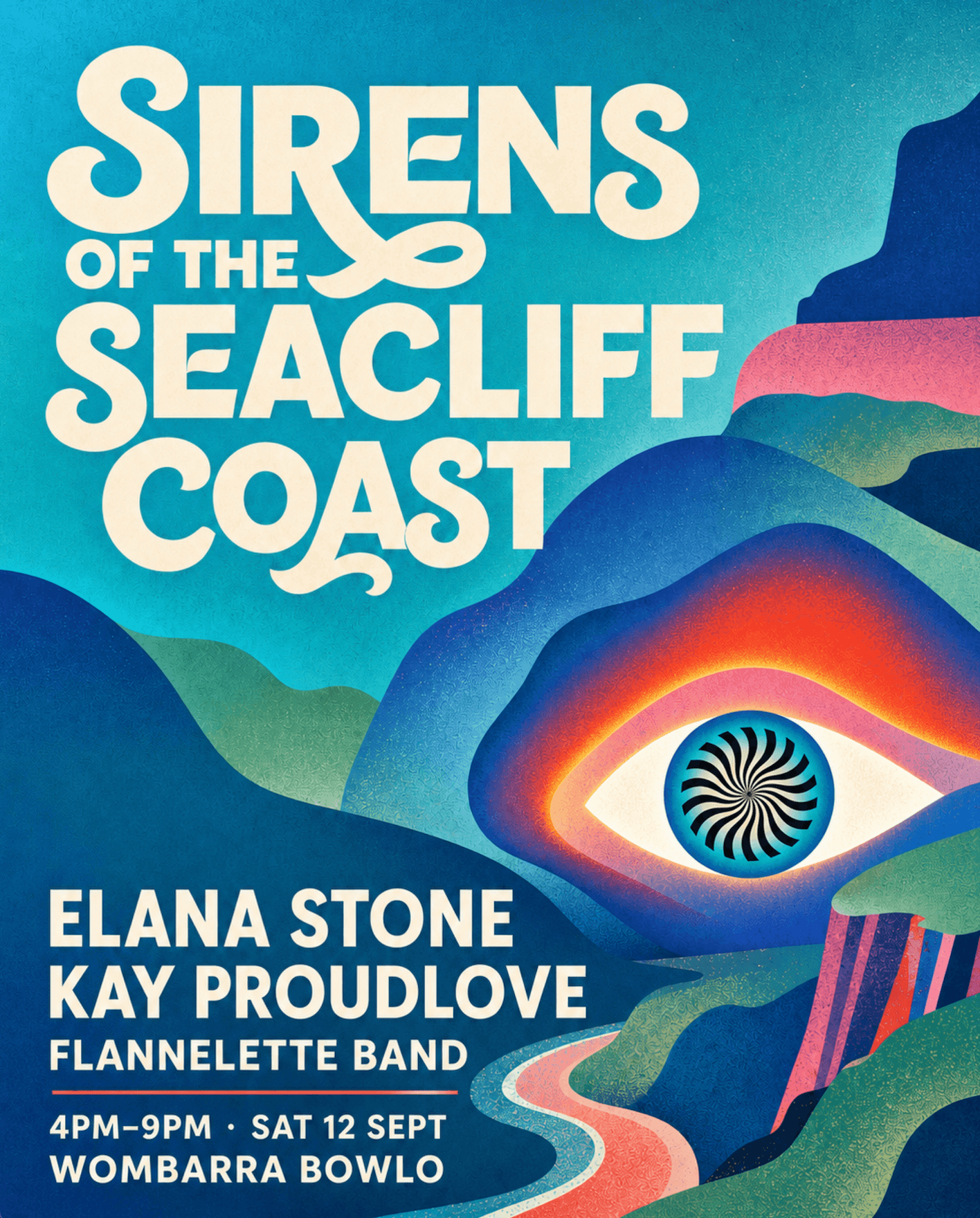 Sirens of the seacliff Elana Stone - Kay Proudlove - Flannelette Band - 12 September 2026 - seacliff coast the coast