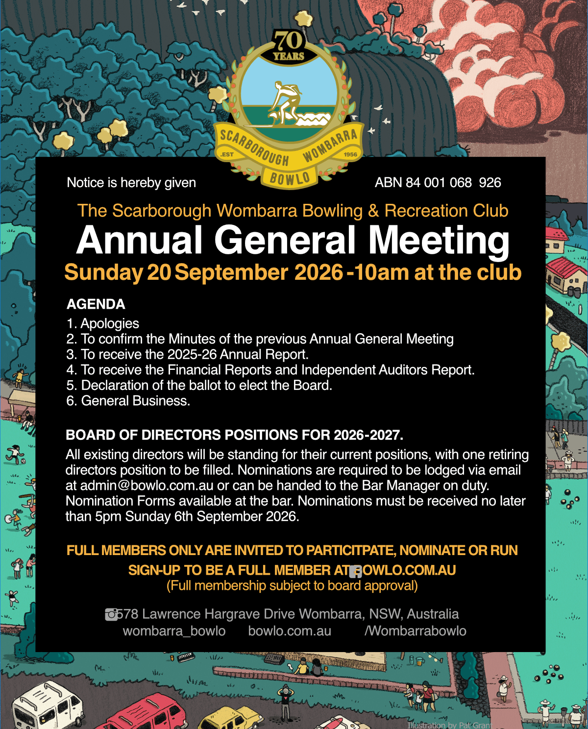 Wombarra bowlo AGM 2026