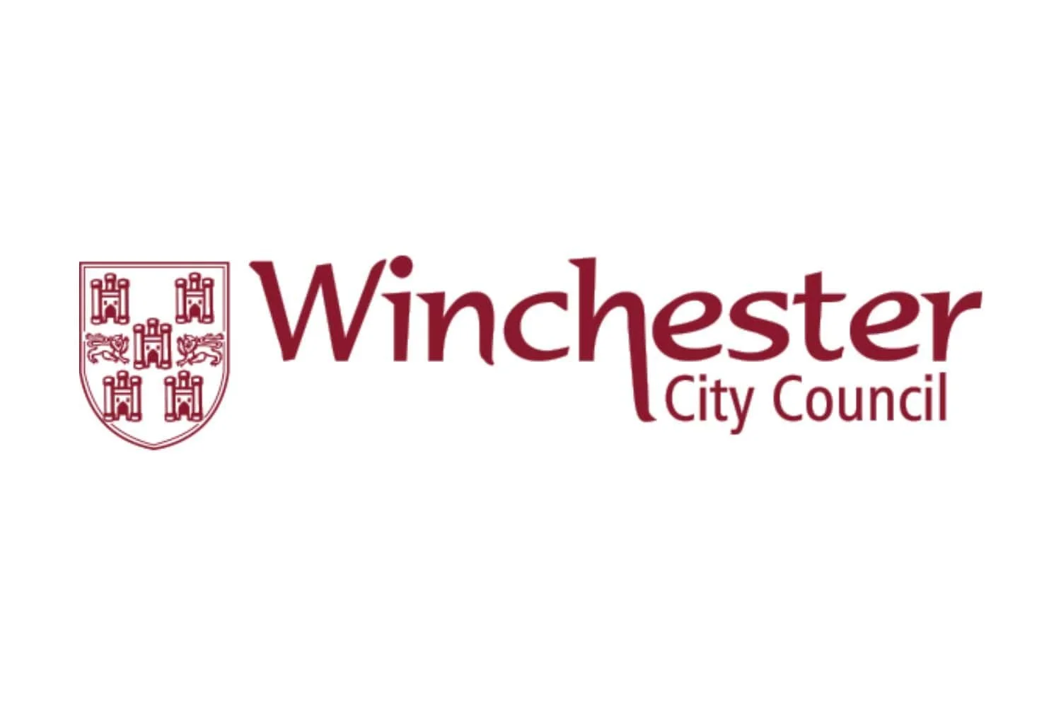 Winchester City Council logo with shield emblem, burgundy text on white background.