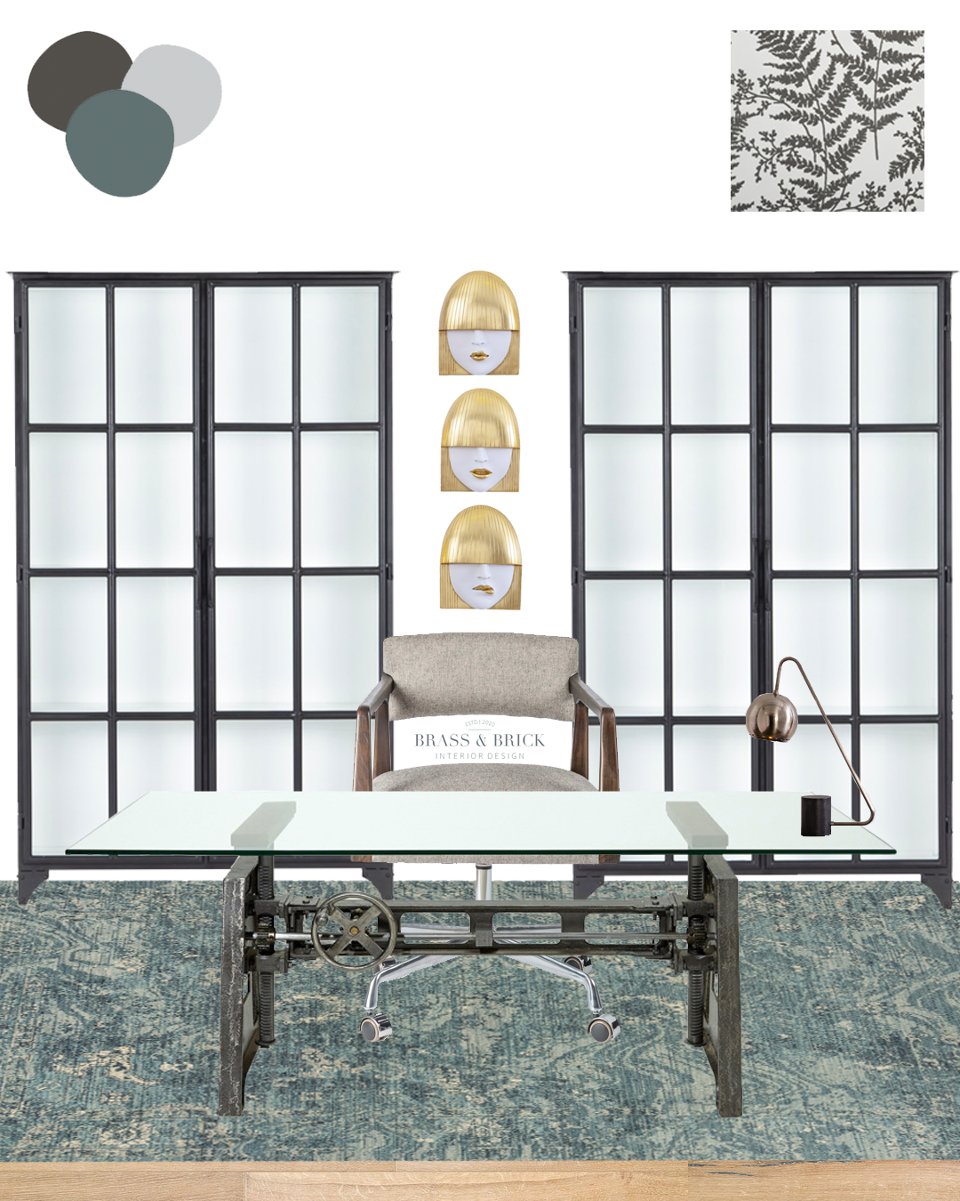 Urbane Bronze Home Office — Brass & Brick Interior Design