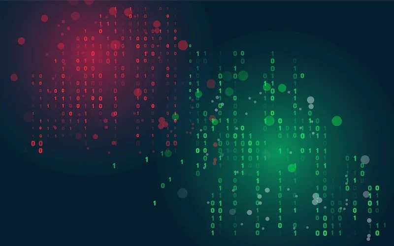 Green and red zeros and ones