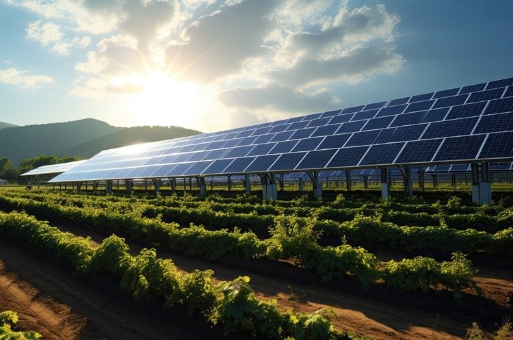 Crops that are near solar panels