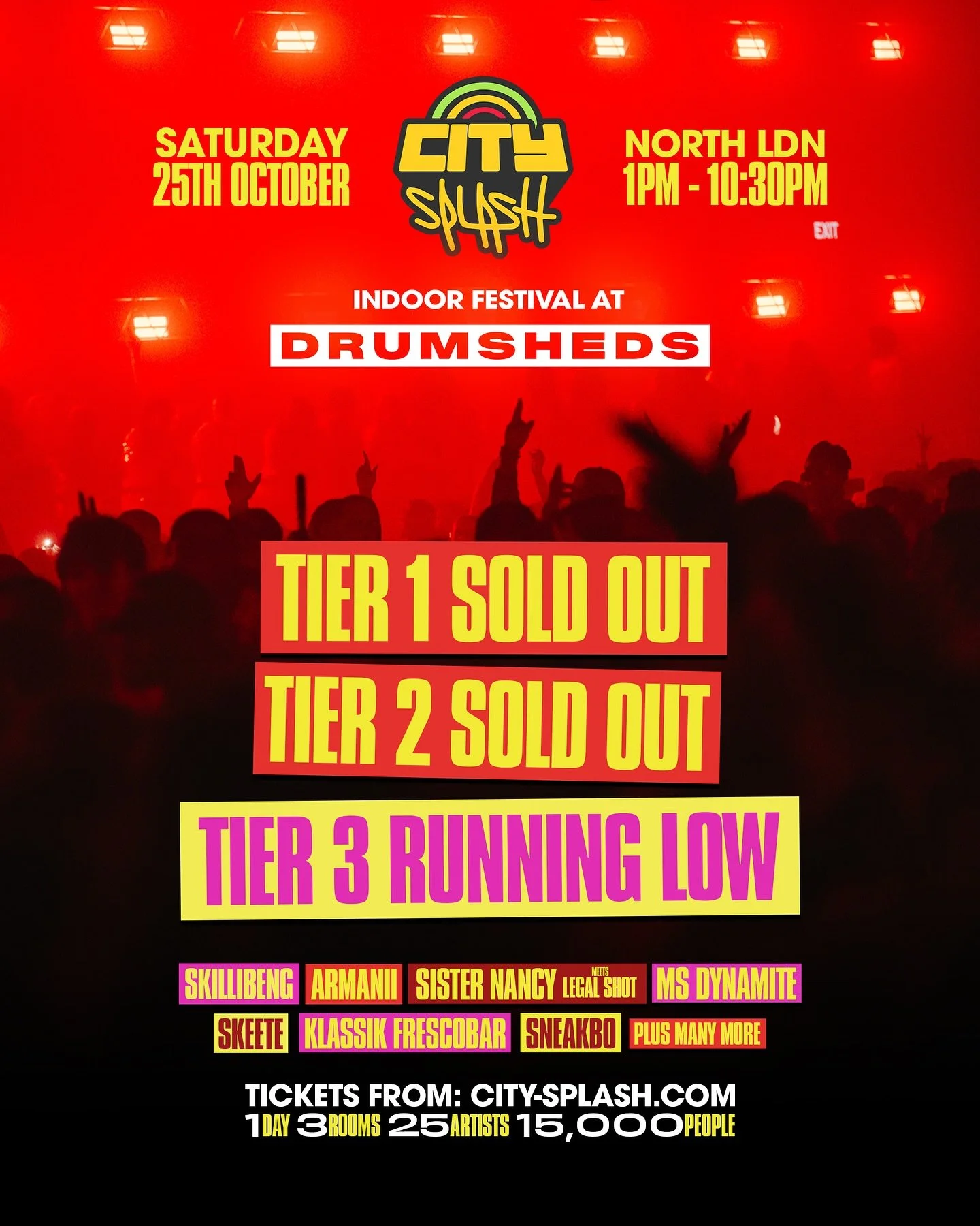 Tier 3 tickets are moving FASSSST! 🚀 Hit the link in bio to secure your ticket to Europe&rsquo;s biggest indoor Caribbean music festival. 

Catch Skillibeng 💥 Armanii 💥 Sister Nancy meets Legal Shot 💥 Ms Dynamite 💥 Skeete 💥 Klassik Frescobar 💥