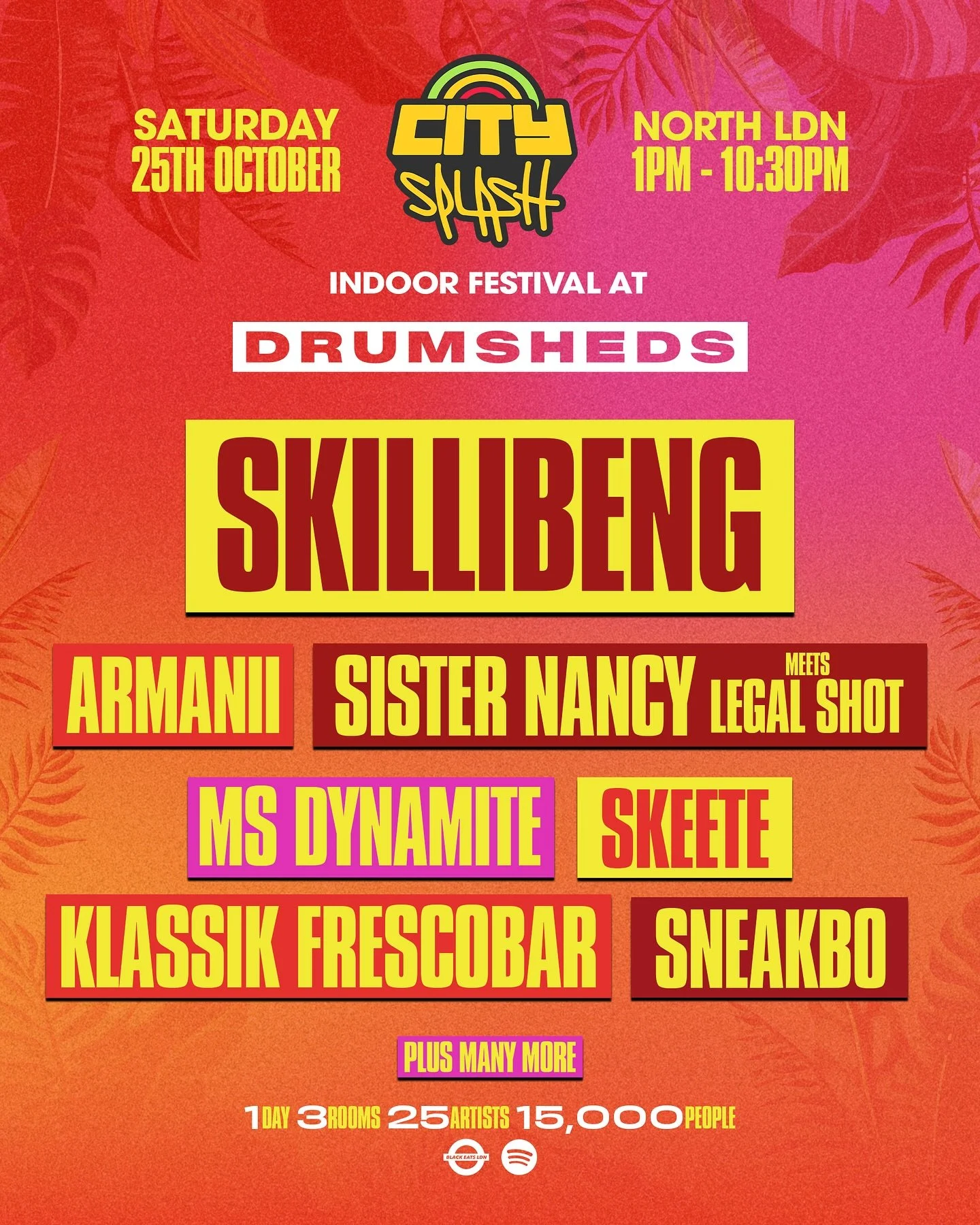 LESS THAN 2 WEEKS TO GO TIL WE TAKEOVER @DRUMSHEDS 🔥

We&rsquo;re bringing you Skillibeng, Armanii, Sister Nancy meets Legal Shot, Ms Dynamite, Skeete, Klassik Frescobar, Sneakbo PLUS more of the best artists, DJ&rsquo;s &amp; MC&rsquo;s from the cu