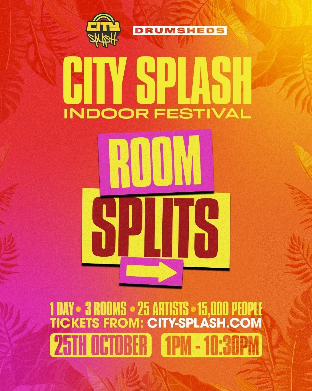 THE CITY SPLASH X&nbsp;@DRUMSHEDS&nbsp;ROOM SPLITS ARE HERE!🔥

Next Saturday, we&rsquo;re bringing Europe&rsquo;s BIGGEST indoor Caribbean music festival to London&rsquo;s most impressive venue.

Tier 3 tickets are about to sell out - grab yours via