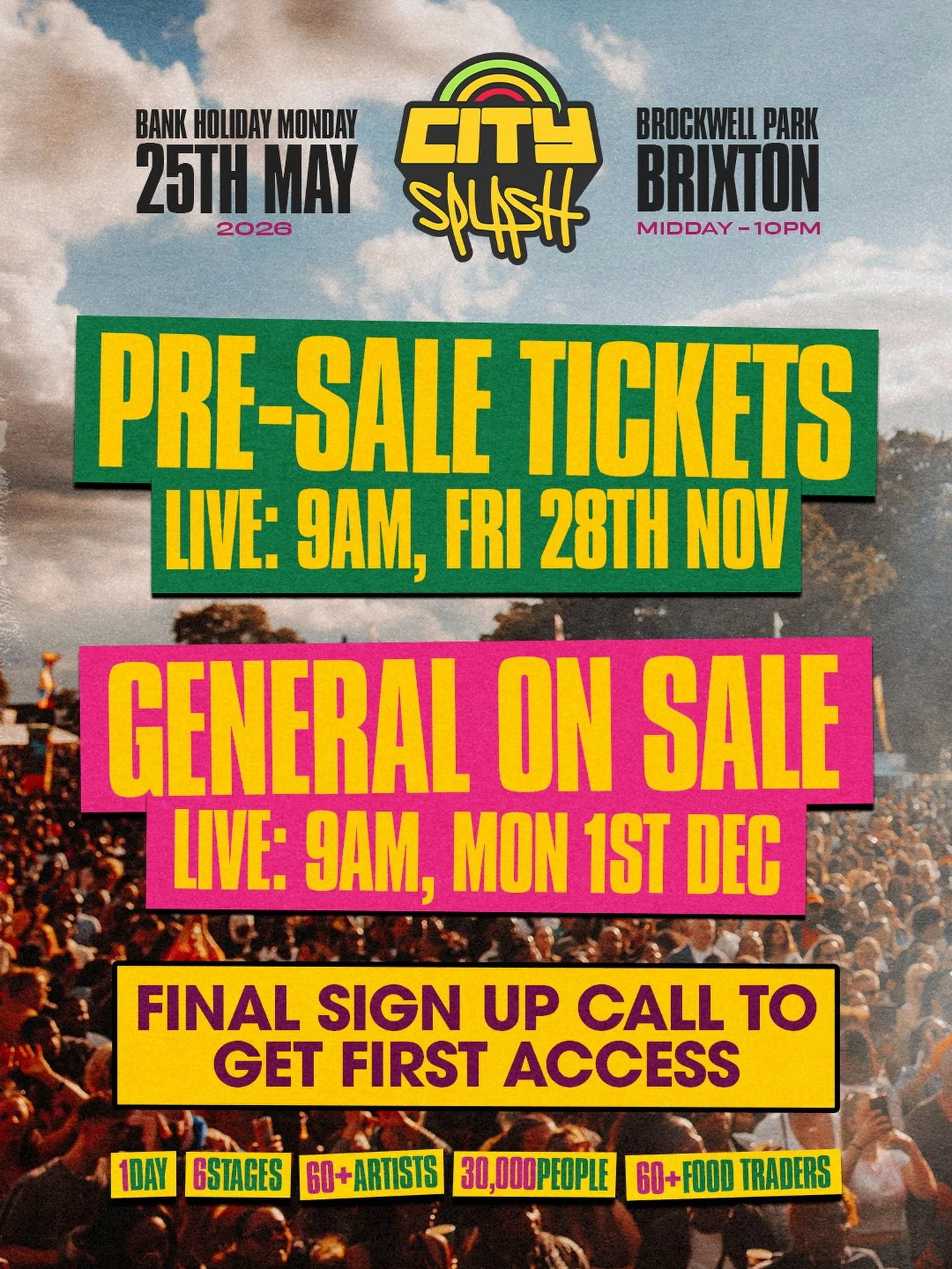 SET YOUR ALARMS 🚨

Our pre-sale tickets go live THIS FRIDAY at 9am. We are currently at more sign ups than tickets available, so these tickets WILL sell out FAST. If you haven&rsquo;t signed up, this is the last call to get locked in on our best pri